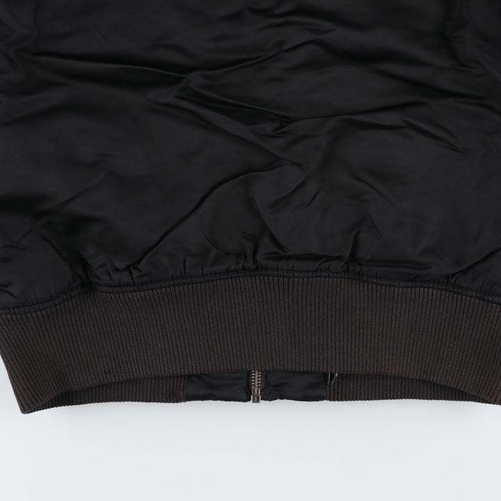 Civilian Alpha MA-1 type padded military flight jacket, men's XL size Nylon black type Vintage Second Hand