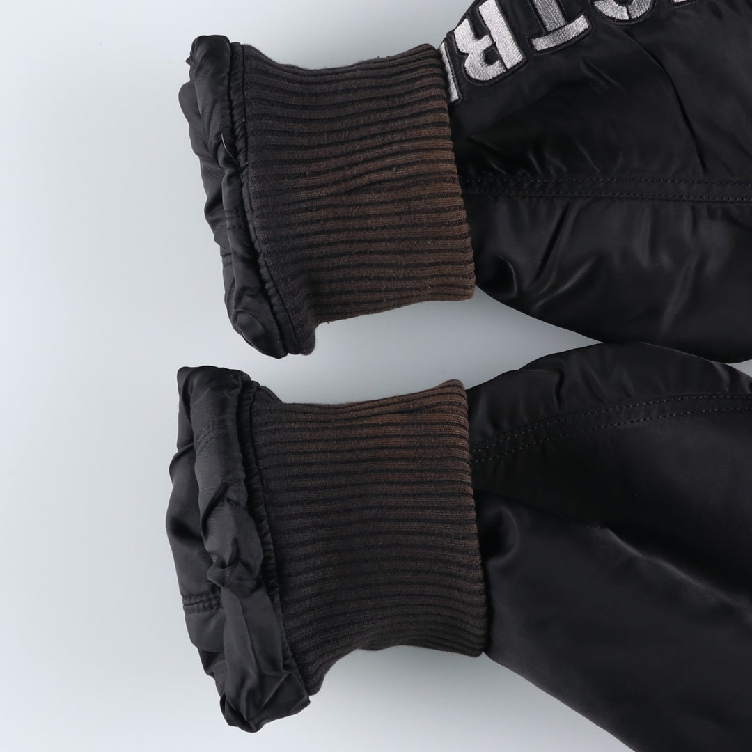 Civilian Alpha MA-1 type padded military flight jacket, men's XL size Nylon black type Vintage Second Hand