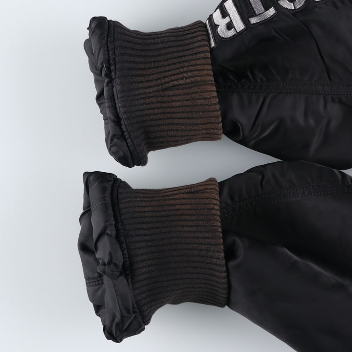 Civilian Alpha MA-1 type padded military flight jacket, men's XL size Nylon black type Vintage Second Hand