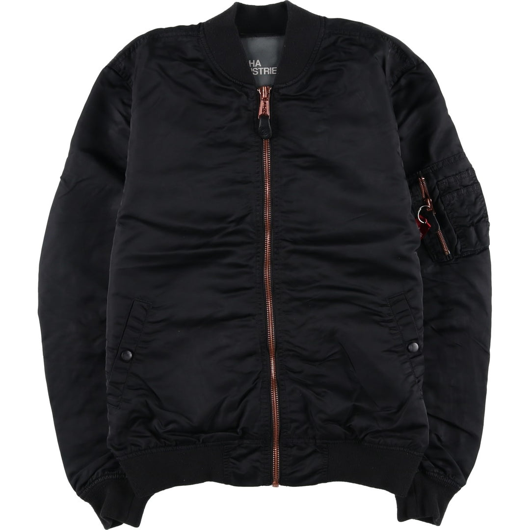 Civilian Alpha MA-1 Military Flight Jacket, Men's Size L Nylon black type Vintage Second Hand