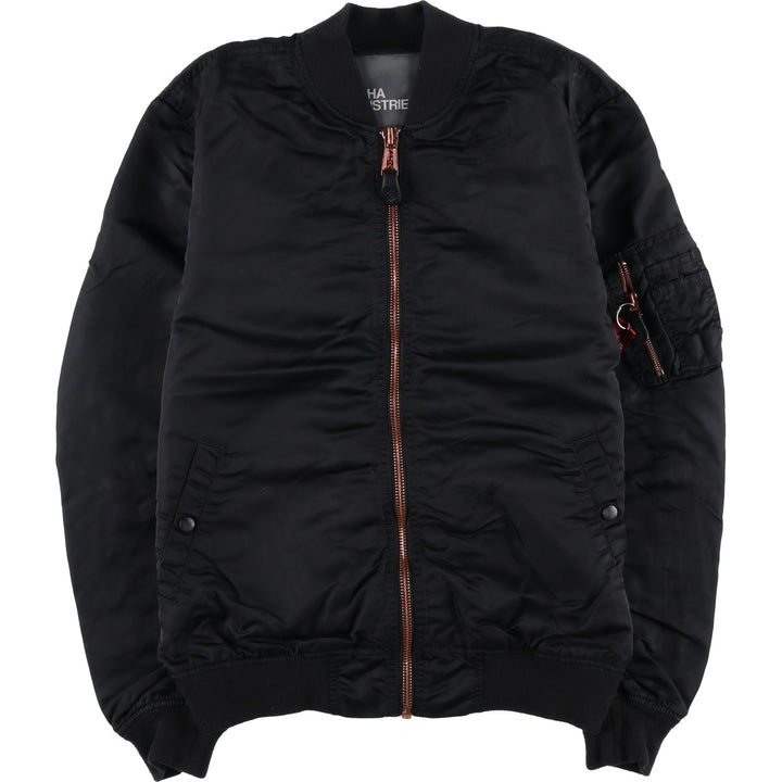 Civilian Alpha MA-1 Military Flight Jacket, Men's Size L Nylon black type Vintage Second Hand
