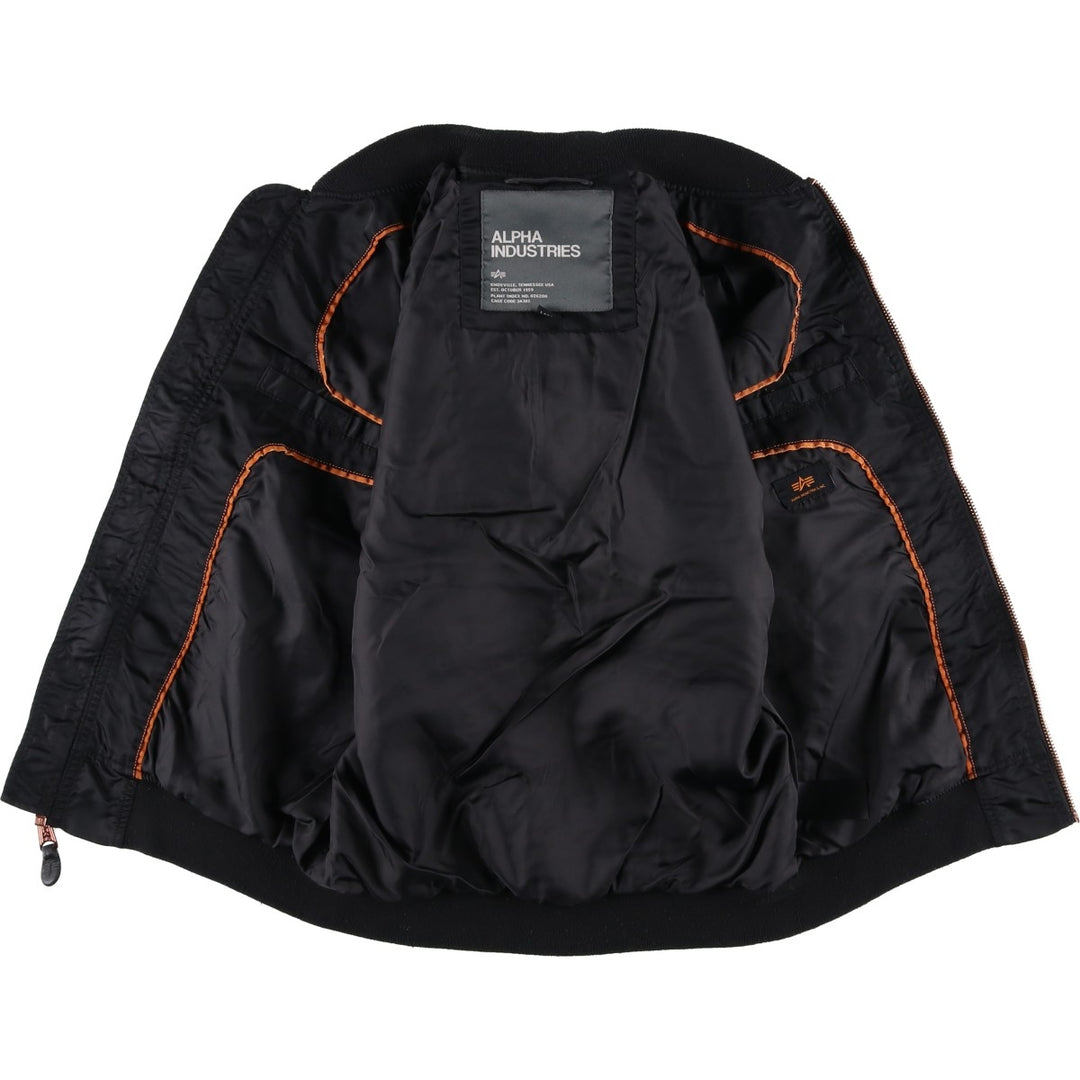 Civilian Alpha MA-1 Military Flight Jacket, Men's Size L Nylon black type Vintage Second Hand