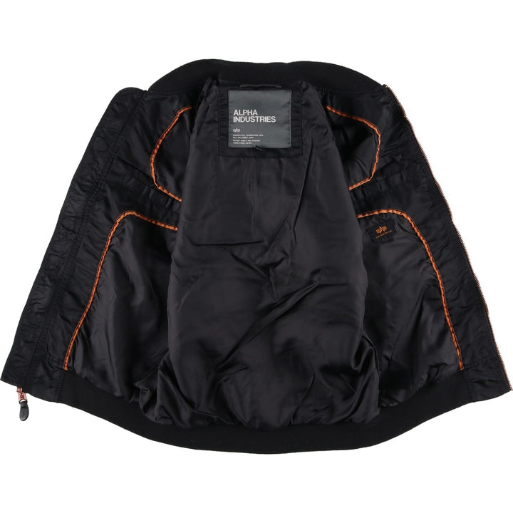 Civilian Alpha MA-1 Military Flight Jacket, Men's Size L Nylon black type Vintage Second Hand