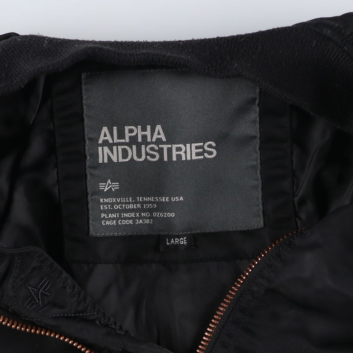 Civilian Alpha MA-1 Military Flight Jacket, Men's Size L Nylon black type Vintage Second Hand