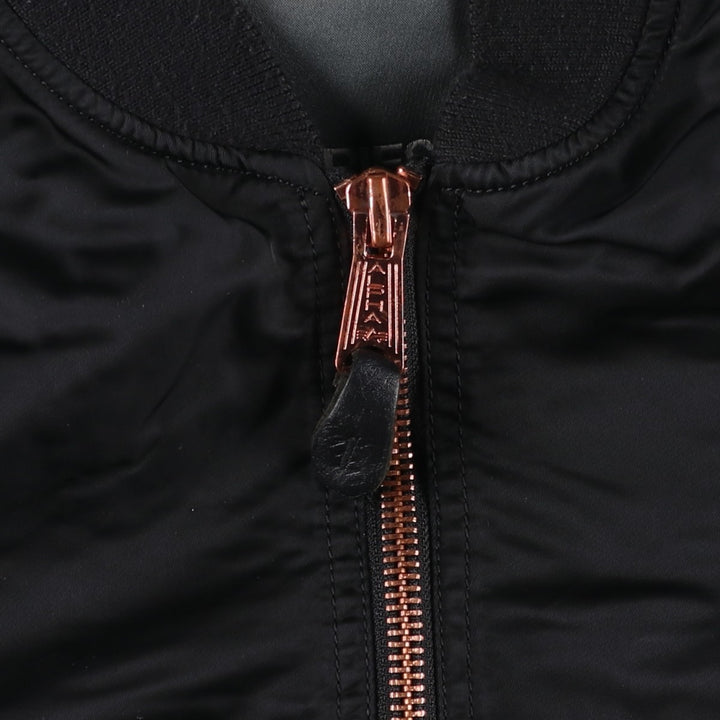 Civilian Alpha MA-1 Military Flight Jacket, Men's Size L Nylon black type Vintage Second Hand