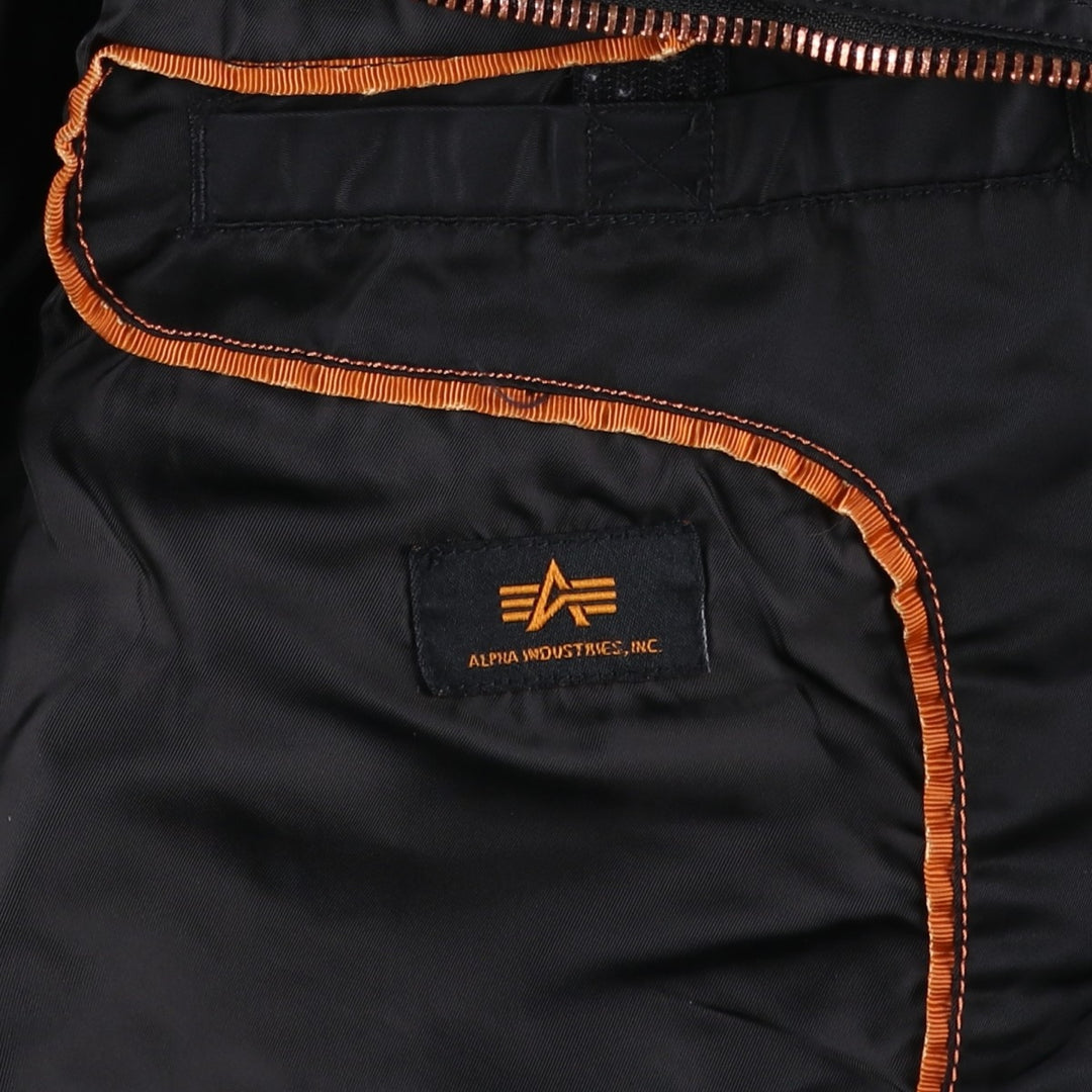 Civilian Alpha MA-1 Military Flight Jacket, Men's Size L Nylon black type Vintage Second Hand