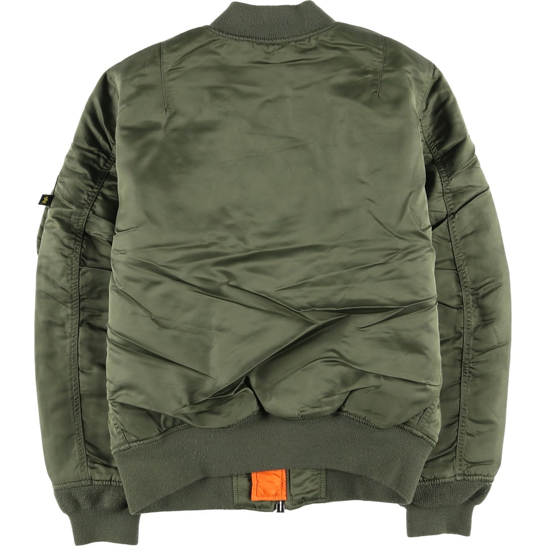 Civilian Alpha MA-1 style padded military flight jacket, men's size M Nylon Khaki type Vintage Second Hand