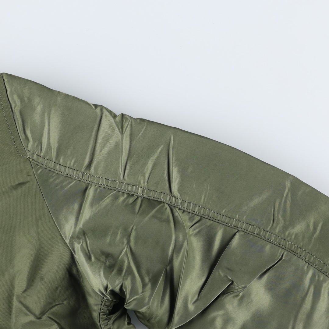 Civilian Alpha MA-1 style padded military flight jacket, men's size M Nylon Khaki type Vintage Second Hand