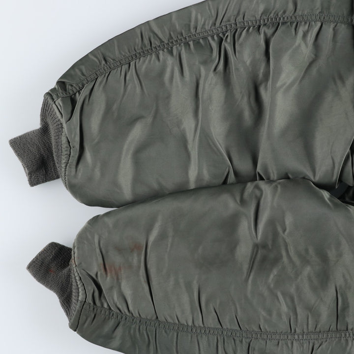 90'S Alpha MA-1 Style Padded Military Flight Jacket, Men's Size XL, Vintage Nylon Khaki type Vintage Second Hand