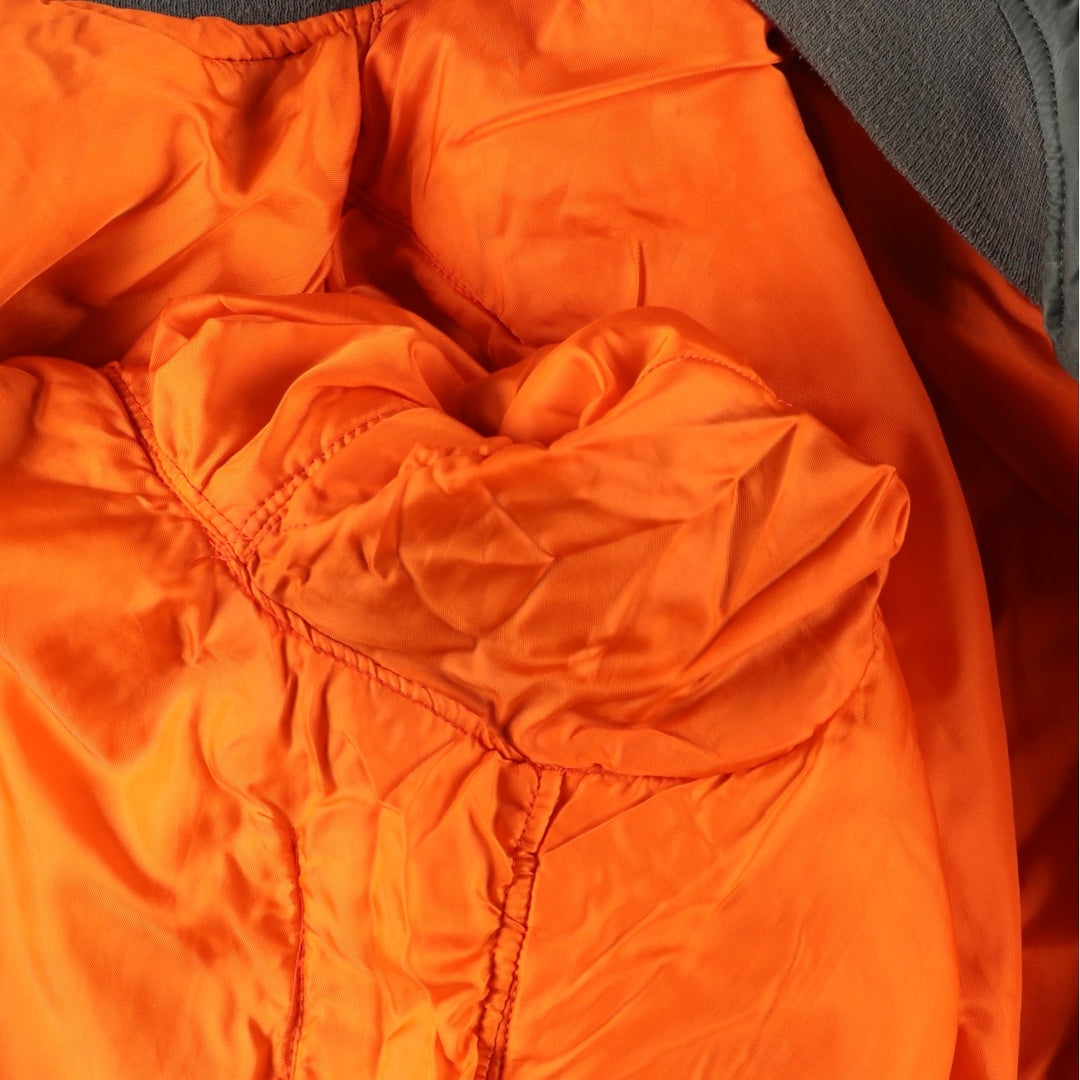 90'S Alpha MA-1 Style Padded Military Flight Jacket, Men's Size XL, Vintage Nylon Khaki type Vintage Second Hand