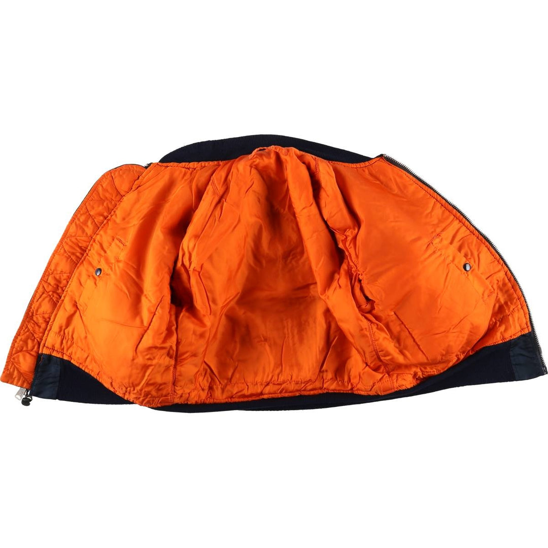 Vintage 1980s-1990'S Alpha MA-1 style padded military flight jacket, made in the USA, men's size M. Nylon navy blue type Vintage Second Hand