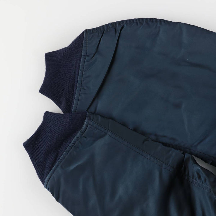 Vintage 1980s-1990'S Alpha MA-1 style padded military flight jacket, made in the USA, men's size M. Nylon navy blue type Vintage Second Hand