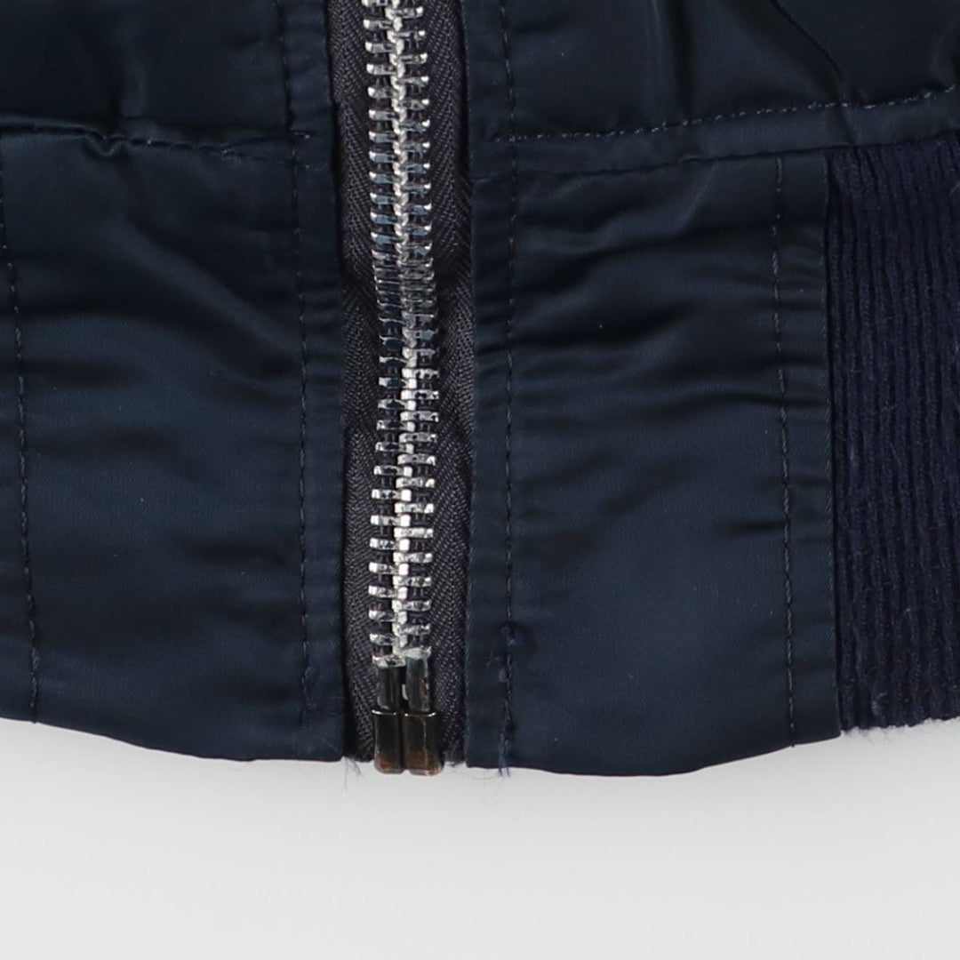 Vintage 1980s-1990'S Alpha MA-1 style padded military flight jacket, made in the USA, men's size M. Nylon navy blue type Vintage Second Hand