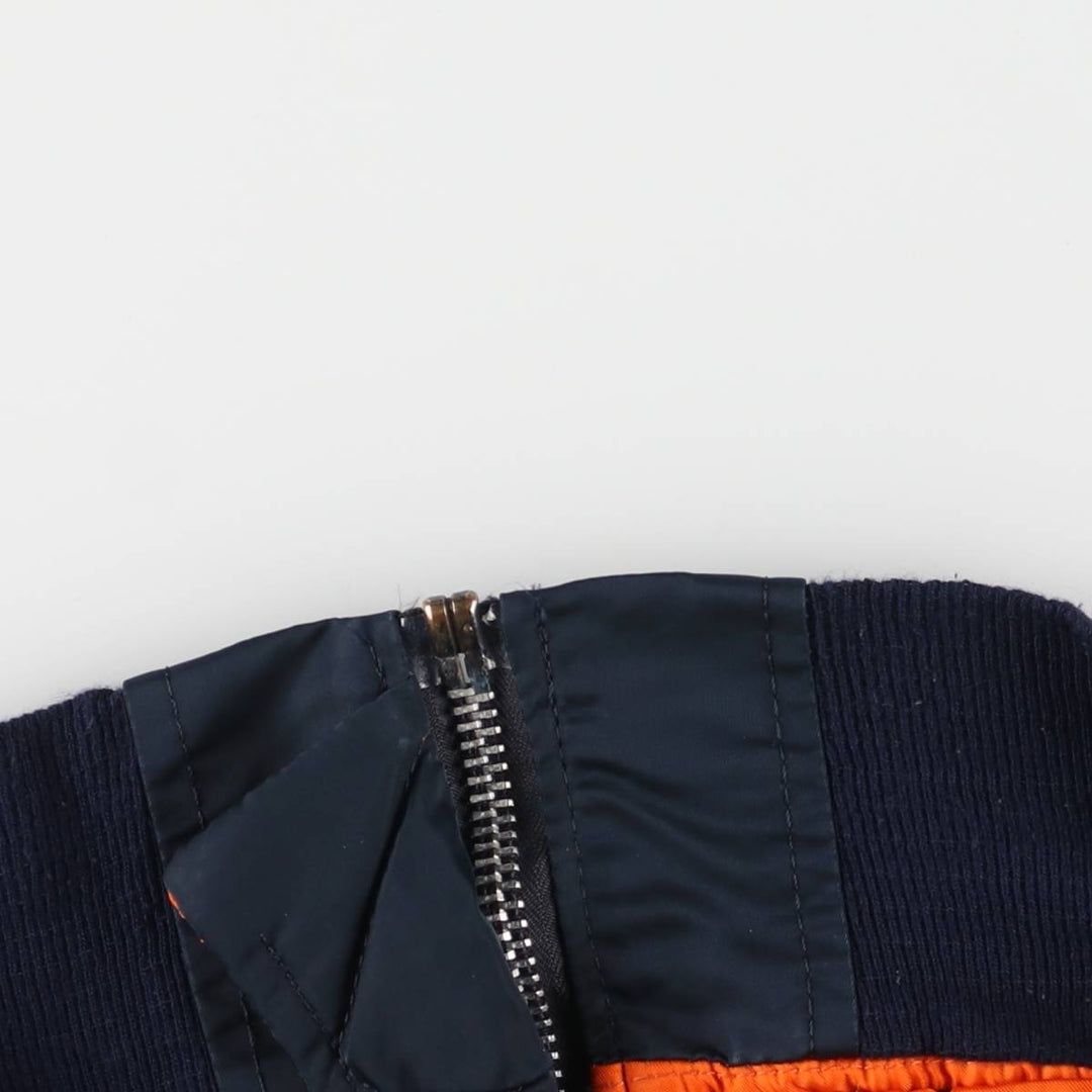 Vintage 1980s-1990'S Alpha MA-1 style padded military flight jacket, made in the USA, men's size M. Nylon navy blue type Vintage Second Hand