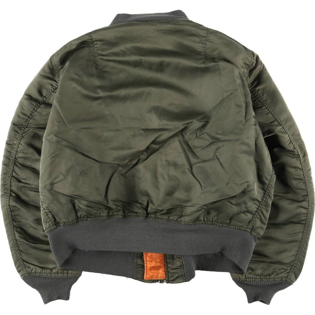 90'S civilian Alpha MA-1 style padded military flight jacket, made in the USA, men's size XL, vintage Nylon Khaki type Vintage Second Hand