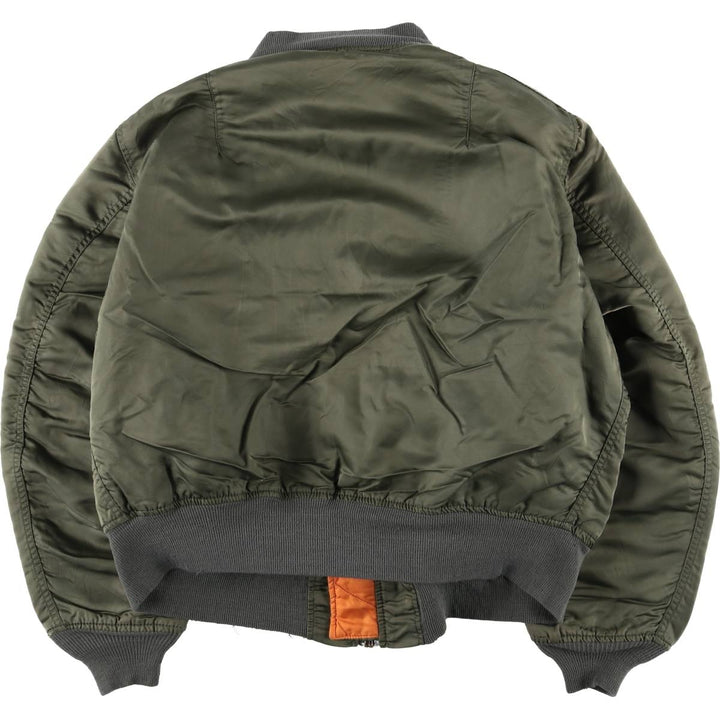 90'S civilian Alpha MA-1 style padded military flight jacket, made in the USA, men's size XL, vintage Nylon Khaki type Vintage Second Hand