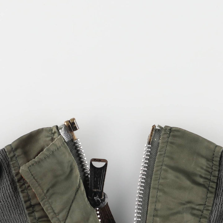 90'S civilian Alpha MA-1 style padded military flight jacket, made in the USA, men's size XL, vintage Nylon Khaki type Vintage Second Hand