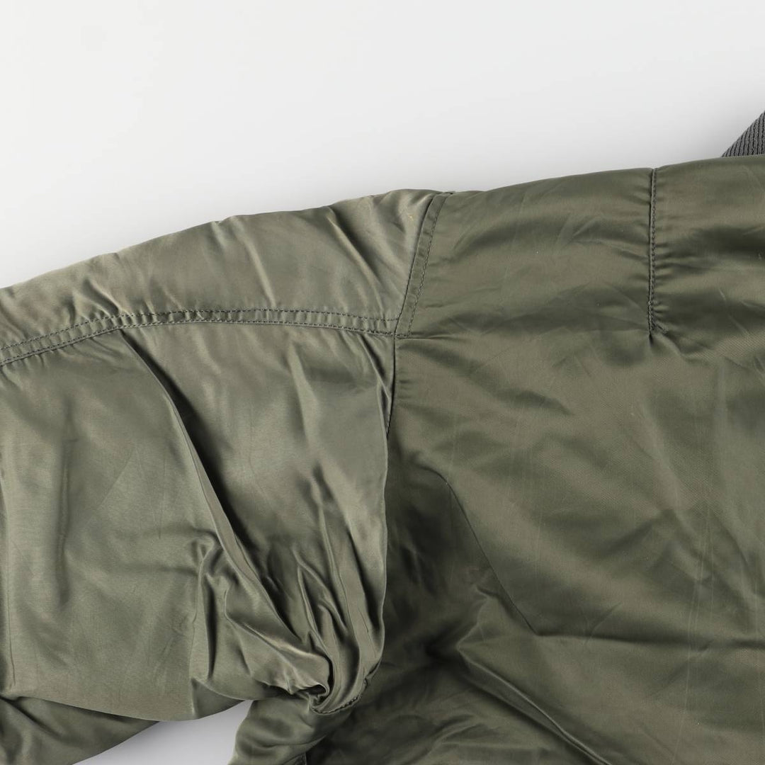 90'S civilian Alpha MA-1 style padded military flight jacket, made in the USA, men's size XL, vintage Nylon Khaki type Vintage Second Hand