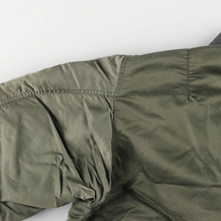 90'S civilian Alpha MA-1 style padded military flight jacket, made in the USA, men's size XL, vintage Nylon Khaki type Vintage Second Hand