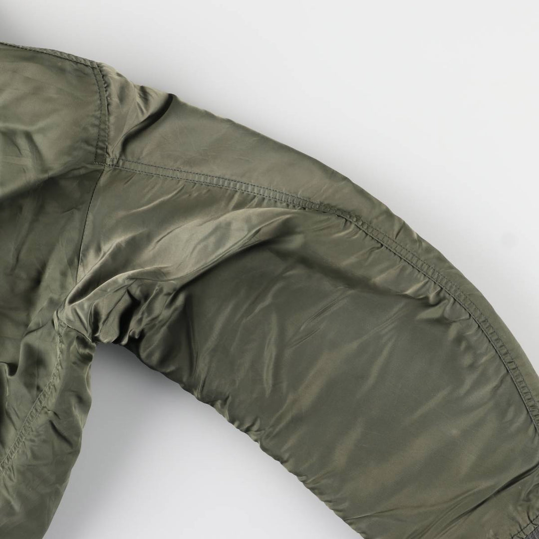 90'S civilian Alpha MA-1 style padded military flight jacket, made in the USA, men's size XL, vintage Nylon Khaki type Vintage Second Hand