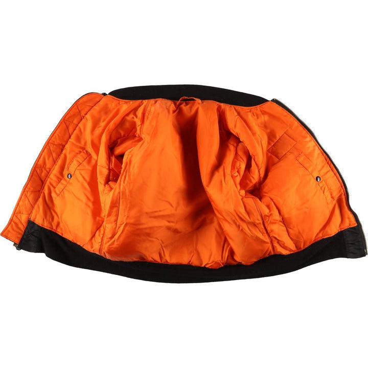 90'S civilian Alpha MA-1 style padded military flight jacket, made in the USA, men's size M, vintage Nylon black type Vintage Second Hand