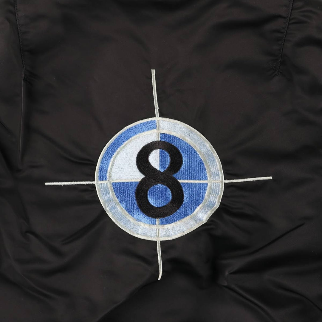 90'S civilian Alpha MA-1 style padded military flight jacket, made in the USA, men's size M, vintage Nylon black type Vintage Second Hand