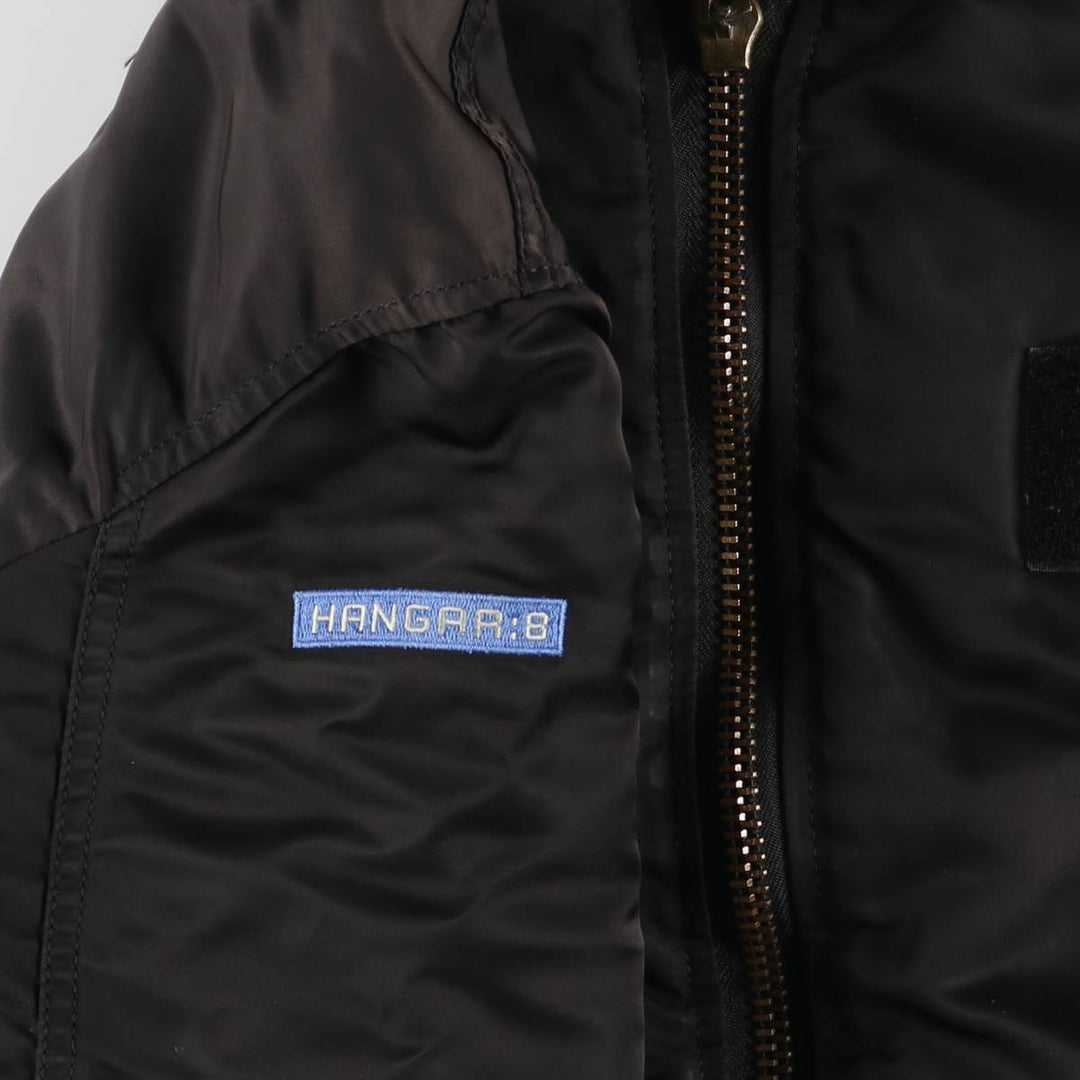 90'S civilian Alpha MA-1 style padded military flight jacket, made in the USA, men's size M, vintage Nylon black type Vintage Second Hand