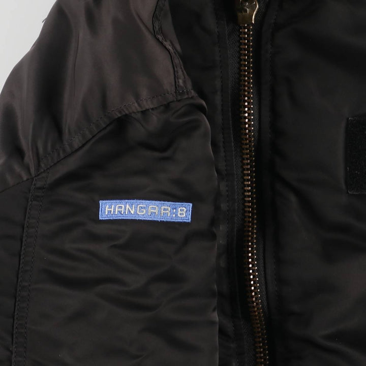 90'S civilian Alpha MA-1 style padded military flight jacket, made in the USA, men's size M, vintage Nylon black type Vintage Second Hand