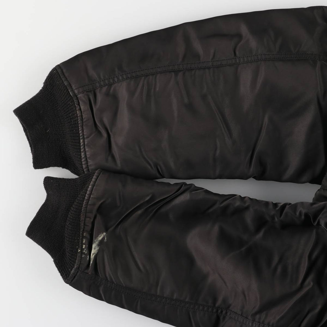 90'S civilian Alpha MA-1 style padded military flight jacket, made in the USA, men's size M, vintage Nylon black type Vintage Second Hand