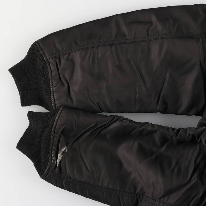 90'S civilian Alpha MA-1 style padded military flight jacket, made in the USA, men's size M, vintage Nylon black type Vintage Second Hand