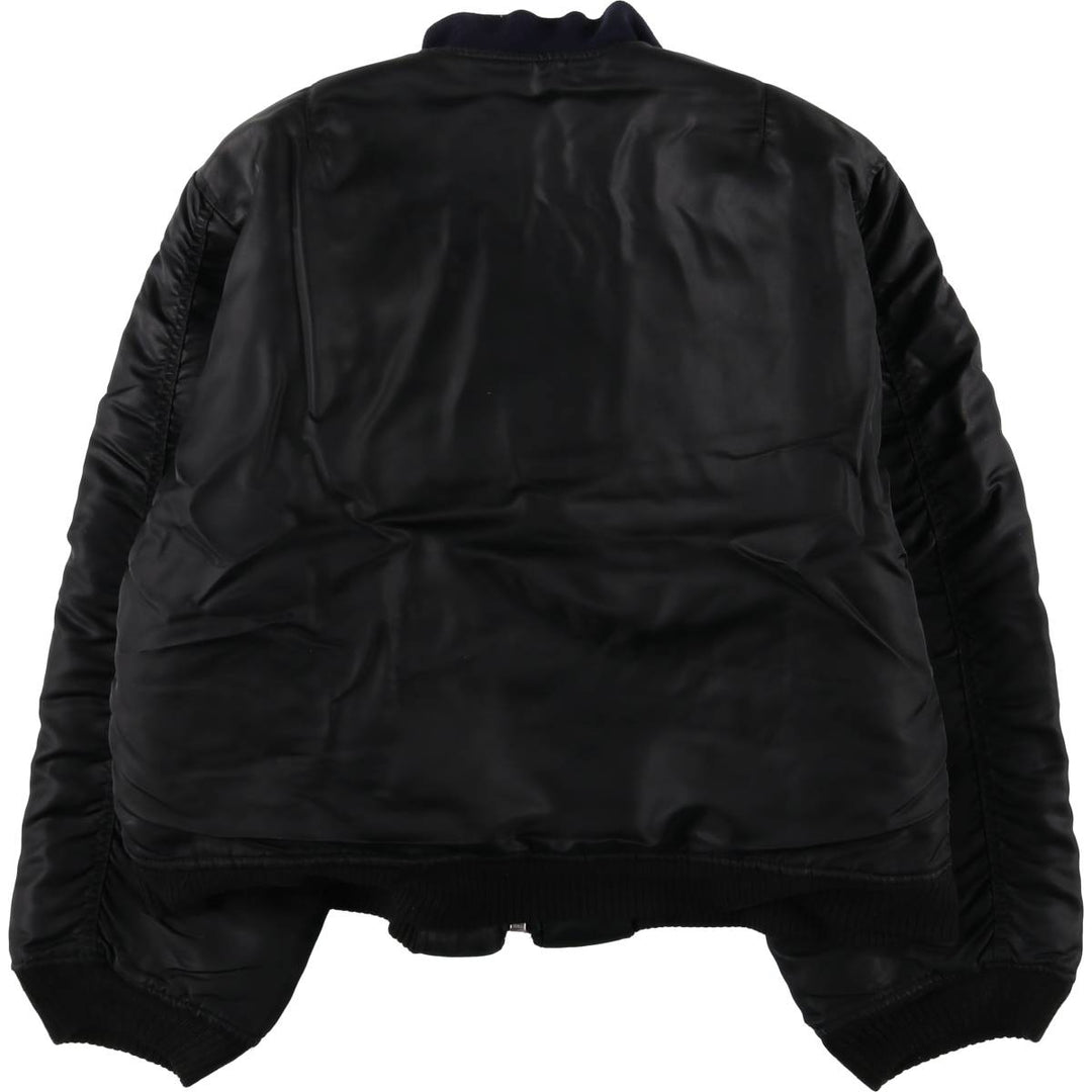Civilian product SCHOTT MA-1 type padded military flight jacket, men's size L unclear black type Vintage Second Hand