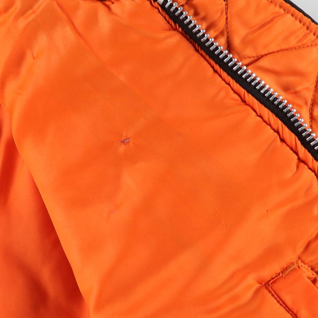 Civilian product SCHOTT MA-1 type padded military flight jacket, men's size L unclear black type Vintage Second Hand