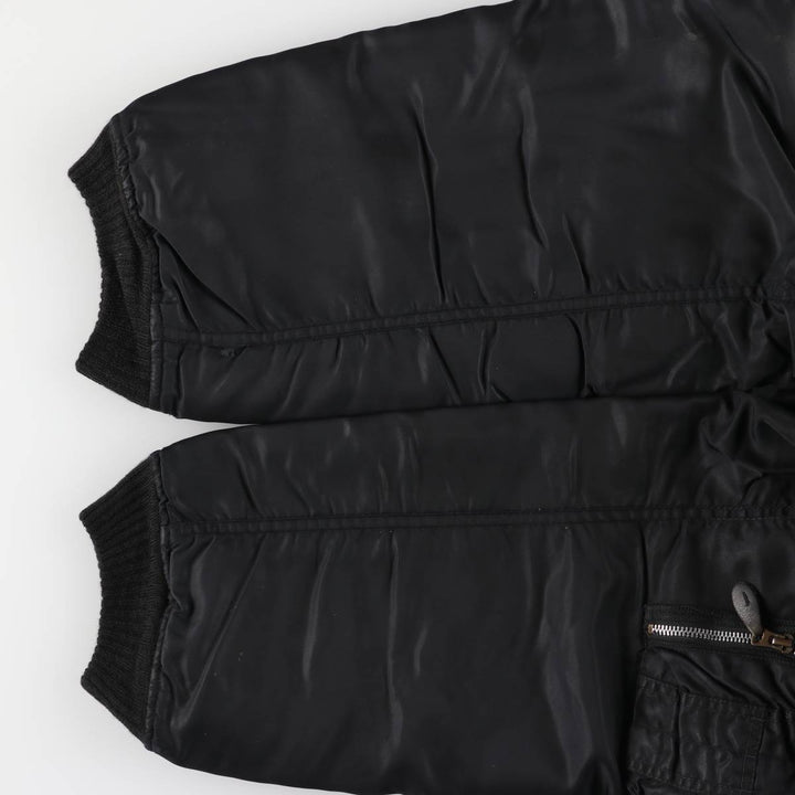 Civilian product SCHOTT MA-1 type padded military flight jacket, men's size L unclear black type Vintage Second Hand