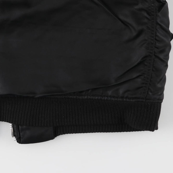 Civilian product SCHOTT MA-1 type padded military flight jacket, men's size L unclear black type Vintage Second Hand