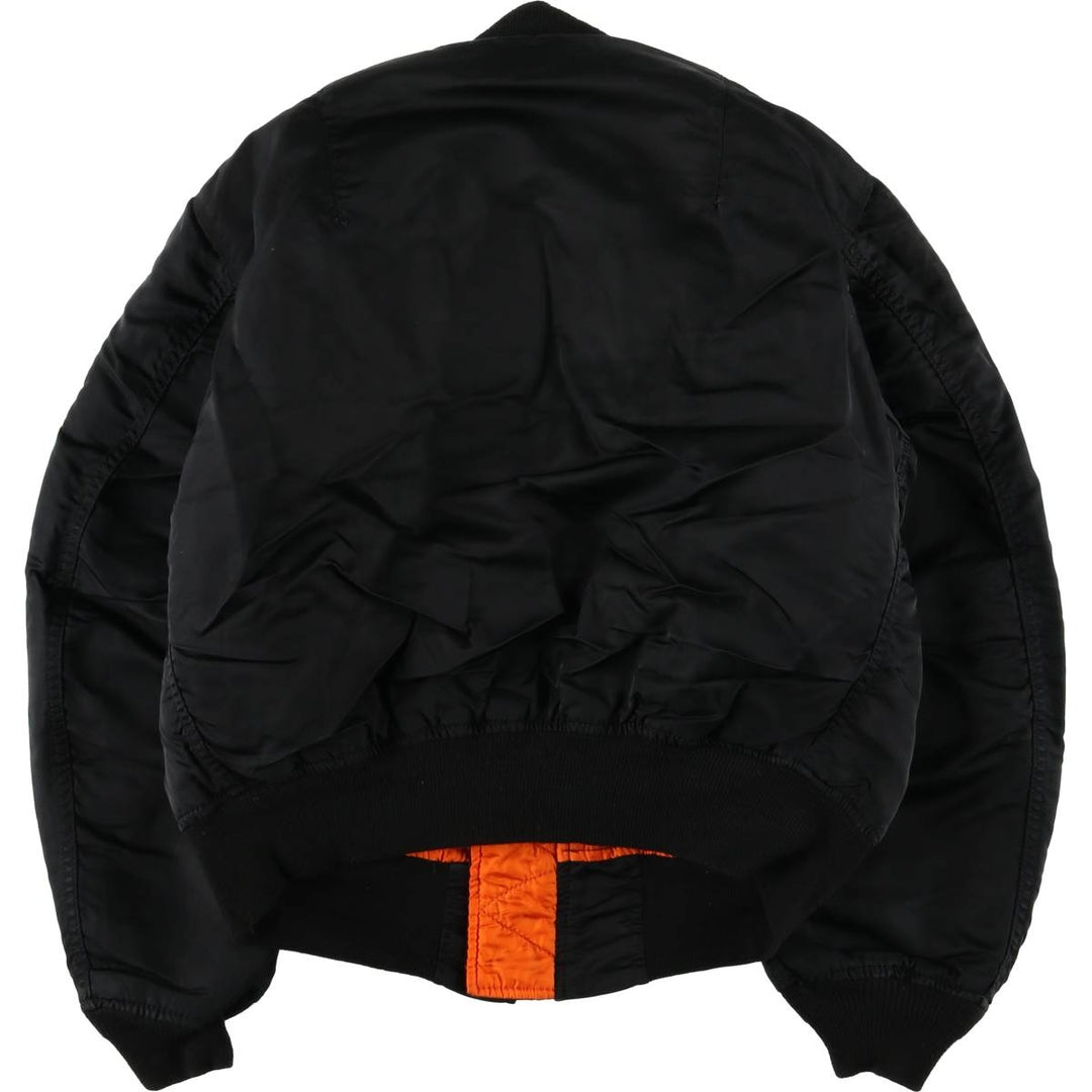 90'S civilian Alpha MA-1 style padded military flight jacket, made in the USA, men's size M, vintage Nylon black type Vintage Second Hand