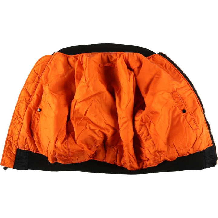 90'S civilian Alpha MA-1 style padded military flight jacket, made in the USA, men's size M, vintage Nylon black type Vintage Second Hand