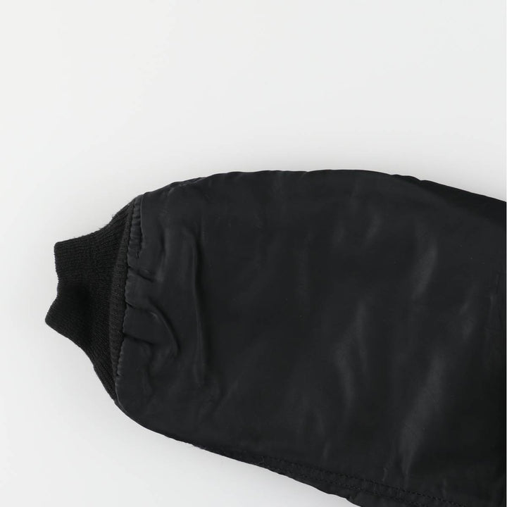 90'S civilian Alpha MA-1 style padded military flight jacket, made in the USA, men's size M, vintage Nylon black type Vintage Second Hand