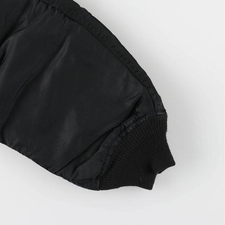 90'S civilian Alpha MA-1 style padded military flight jacket, made in the USA, men's size M, vintage Nylon black type Vintage Second Hand