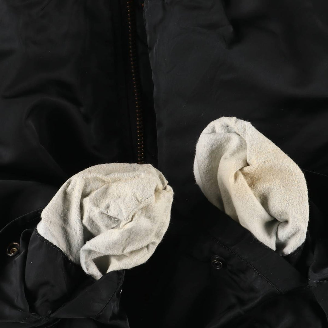 90'S civilian Alpha MA-1 style padded military flight jacket, made in the USA, men's size M, vintage Nylon black type Vintage Second Hand