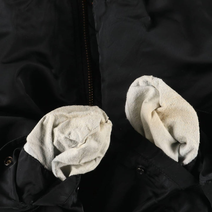 90'S civilian Alpha MA-1 style padded military flight jacket, made in the USA, men's size M, vintage Nylon black type Vintage Second Hand