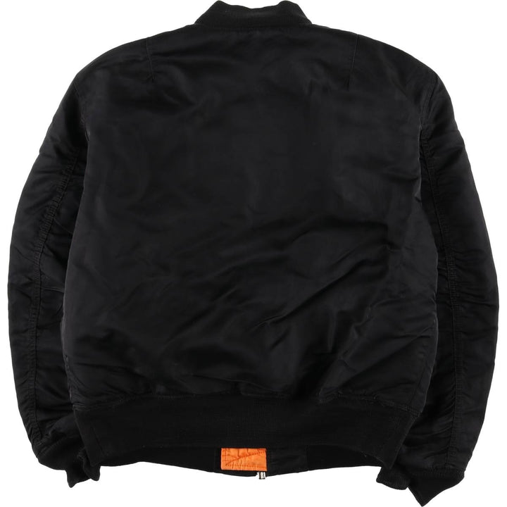 Special Price: 90'S Civilian Alpha MA-1 Style Padded Military Flight Jacket, Men's Size L, Vintage Nylon black type Vintage Second Hand