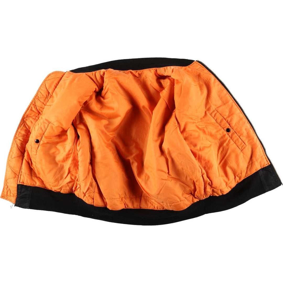 Special Price: 90'S Civilian Alpha MA-1 Style Padded Military Flight Jacket, Men's Size L, Vintage Nylon black type Vintage Second Hand