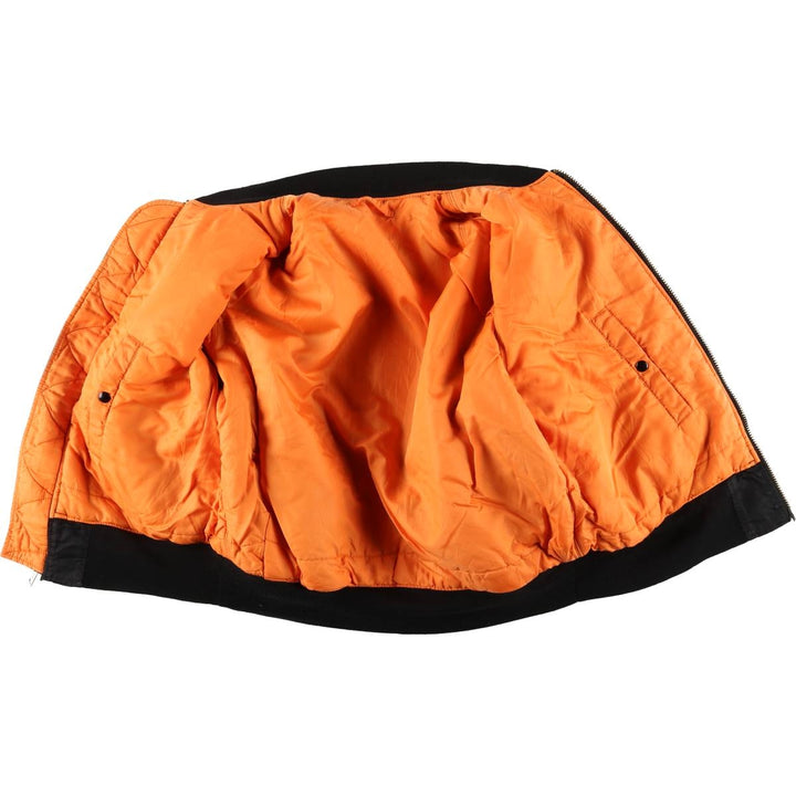 Special Price: 90'S Civilian Alpha MA-1 Style Padded Military Flight Jacket, Men's Size L, Vintage Nylon black type Vintage Second Hand