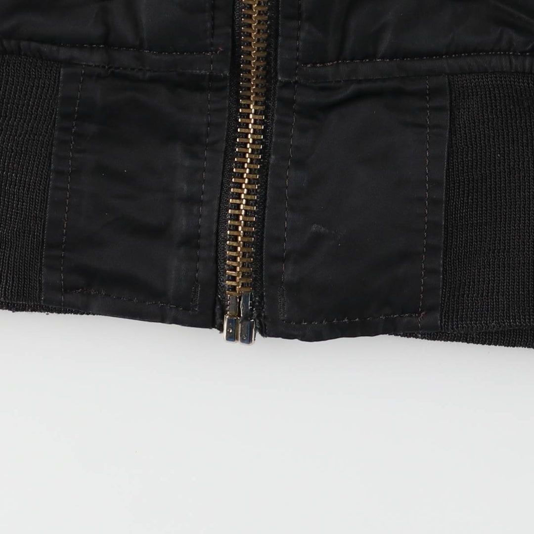 Special Price: 90'S Civilian Alpha MA-1 Style Padded Military Flight Jacket, Men's Size L, Vintage Nylon black type Vintage Second Hand