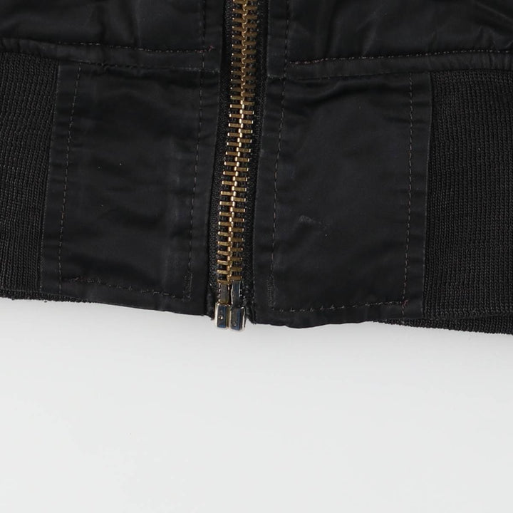 Special Price: 90'S Civilian Alpha MA-1 Style Padded Military Flight Jacket, Men's Size L, Vintage Nylon black type Vintage Second Hand