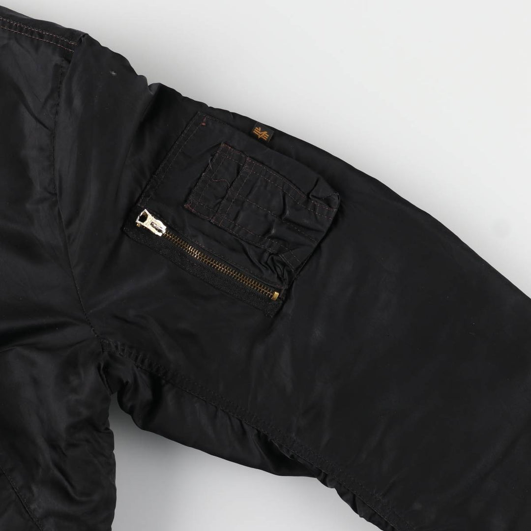 Special Price: 90'S Civilian Alpha MA-1 Style Padded Military Flight Jacket, Men's Size L, Vintage Nylon black type Vintage Second Hand
