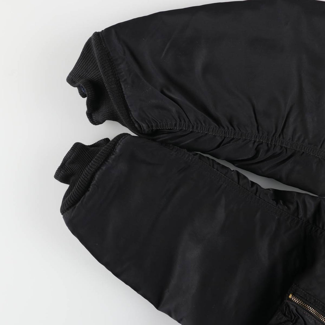 Special Price: 90'S Civilian Alpha MA-1 Style Padded Military Flight Jacket, Men's Size L, Vintage Nylon black type Vintage Second Hand