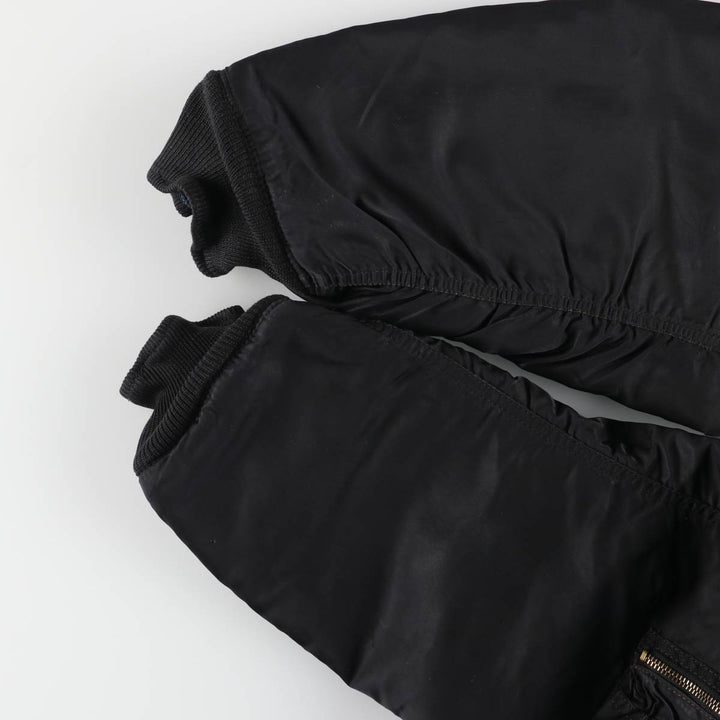 Special Price: 90'S Civilian Alpha MA-1 Style Padded Military Flight Jacket, Men's Size L, Vintage Nylon black type Vintage Second Hand