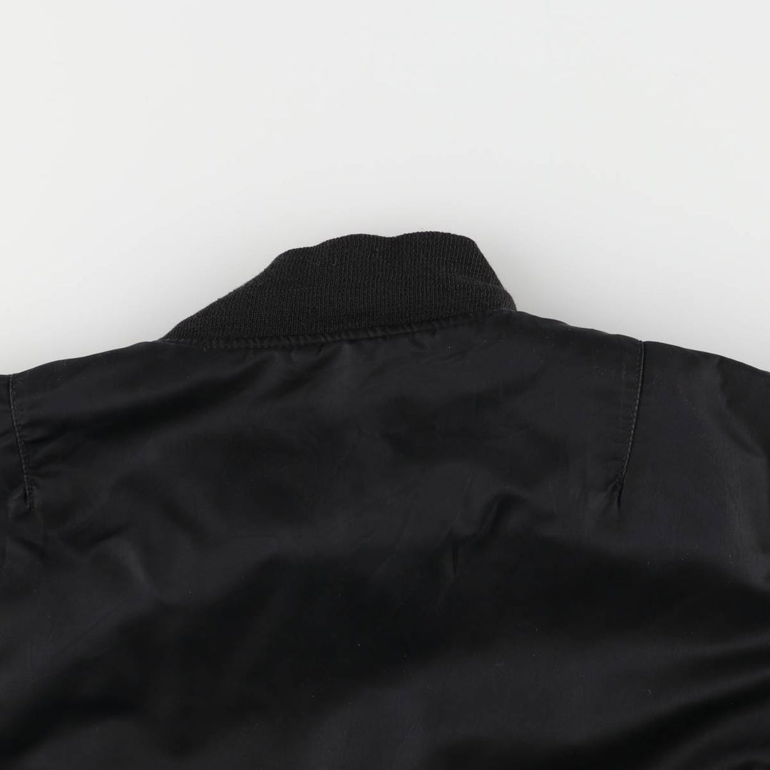 Special Price: 90'S Civilian Alpha MA-1 Style Padded Military Flight Jacket, Men's Size L, Vintage Nylon black type Vintage Second Hand