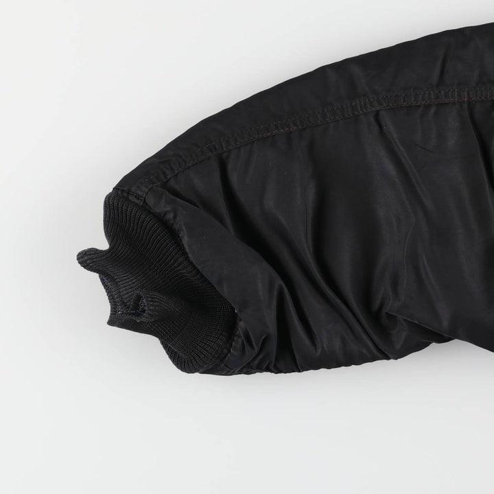 Special Price: 90'S Civilian Alpha MA-1 Style Padded Military Flight Jacket, Men's Size L, Vintage Nylon black type Vintage Second Hand